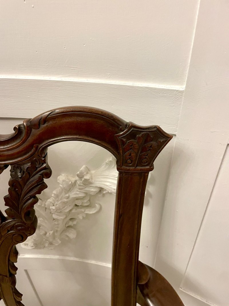 Outstanding Quality Antique Victorian Carved Mahogany Desk Chair - Image 5